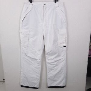 Iceburg Snow Pants Mens XL White Insulated Cargo Ski Snowboard Trousers